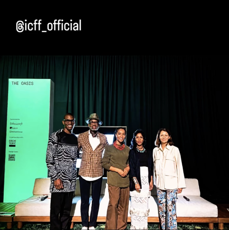 Group photograph on The Oasis stage at an international design event